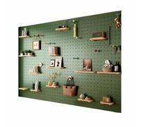 LXHELIVERY Kit Combinado Organizador con Tablero Perforado, 1 Panel. Organizador Resistente con Tablero Perforado Y Accesorios. Ideal Sala Estar, Garaje, Almacenamiento Herramientas(Verde,60X40 CM)