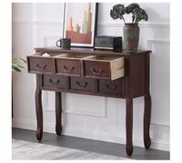 LXHELIVERY Mueble de Entrada Aparador de Madera Maciza | Mesa consola vintage para recibidor, Aparador con patas de madera maciza(Dark Walnut,120x32x82cm)