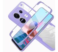 LXHGrowH Funda para OPPO Reno 13 5G Antigolpes, Carcasa Doble Anti-Shock [360°] Full Body Protección, Cover Anti-arañazos Protector de Pantalla Incorporado, [Transparente+Morado]
