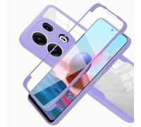 LXHGrowH Funda para OPPO Reno 13 Pro 5G Antigolpes, Carcasa Doble Anti-Shock [360°] Full Body Protección, Cover Anti-arañazos Protector de Pantalla Incorporado, [Transparente+Morado]