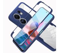 LXHGrowH Funda para OPPO Reno 13F 5G / OPPO Reno 13 FS 5G Antigolpes, Carcasa Doble Anti-Shock [360°] Full Body Protección, Cover Anti-arañazos Protector de Pantalla Incorporado, [Transparente+Azul]