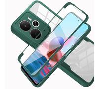 LXHGrowH Funda para Realme 14 5G / Realme 14T 5G, Fundas Completa Anti-Shock [360°] Full Body Protección, Carcasa Anti-arañazos Protector de Pantalla Incorporado, Cover Doble, Transparente+Verde