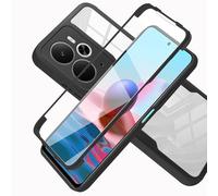 LXHGrowH Funda para Realme 14 5G / Realme 14T 5G, Fundas Completa Anti-Shock [360°] Full Body Protección, Carcasa Anti-arañazos Protector de Pantalla Incorporado, Cover Doble, Transparente+Negro