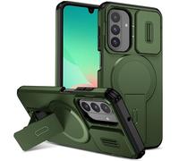 LXHGrowH Funda para Samsung Galaxy A26 5G, Carcasa Dual Layer Protectora Militar Armadura, Silicona Bumper Antigolpes Protettiva Soporte Caso con Protección Deslizante para la Cámara, Verde