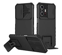 LXHGrowH Funda para Xiaomi Mi 11T / Mi 11T Pro, Fundas 2in1 Dual Layer 360 Grados Full Body Anti-Shock Protector Silicona Bumper y Armadura Carcasa con Protección Deslizante para la Cámara, Negro