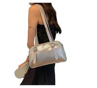 LXHZSY Bolso Hombro Mujer Bolsos de hombro for mujer, bolsos lujo, color puro, bolso casual, gran capacidad, almohada for axila(Silver)