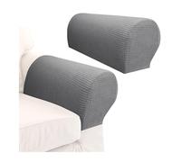 LXHZSY Funda Reposabrazos Sofa 2pcs Sofa Arm Covers Comfortable Soft Armrest Cover High-Grade Spandex Stretch Arm Caps Waterproof Dustproof Furniture Protector(Light Gray)