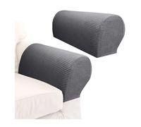 LXHZSY Funda Reposabrazos Sofa 2pcs Sofa Arm Covers Comfortable Soft Armrest Cover High-Grade Spandex Stretch Arm Caps Waterproof Dustproof Furniture Protector(Dark Gray)