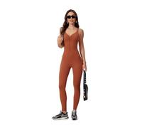 LXHZSY Mono Mujer Elegante Traje De Yoga De Una Pieza For Mujer, Mono Deportivo con Cremalleras, Mono De Yoga con Espalda En U, Ropa Deportiva For Mujer, Monos De Fitness For Entrenamiento.(Orange,S)