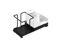 LXHZSY Organizador Cafe Desktop Cup Holder Organizer Household Creative Coffee Sugar Bag Tea Storage Box Metal(Black-A)