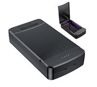 LXIANGN - Limpiador de herramientas de uñas con luz azul, caja de limpieza portátil USB para salón de manicura, pinzas, tatuajes, tijeras, joyas, teléfono, reloj, llaves (negro)
