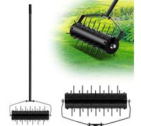 LXJBBD Aireador de jardín - Rodillo de césped manual resistente de 40 cm con mango desmontable de 120 cm, herramienta giratoria de acero para el cuidado del césped y el suelo en tu jardín
