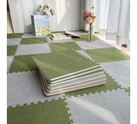 LXJBBD Baldosas entrelazadas - Alfombra lavable de pelo bajo con bordes, alfombra de aislamiento acústico suave para dormitorio, protege los suelos, diseño recortable