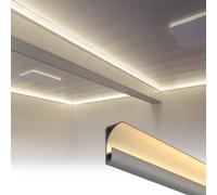 LXJBBD Perfil de iluminación LED de moldura de corona, canal de iluminación indirecta de aleación de aluminio para teatro, cocina y pasillo