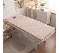 LXJDDLD Topper De Cama Spa De Cabeza Cuadrada,Protector De Colchón Para Camilla Masaje 3cm Espesor,Cojín Para La Cama Pestañas Con/Sin Orificio Respirar,Acolchado De Mesa Spa,Pink h,70x185cm