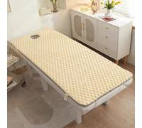 LXJDDLD Topper De Cama Spa De Cabeza Cuadrada,Protector De Colchón Para Camilla Masaje 3cm Espesor,Cojín Para La Cama Pestañas Con/Sin Orificio Respirar,Acolchado De Mesa Spa,Yellow h,70x190cm