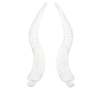 LXJLXD Apliques realistas de PVC con forma de cuerno de oveja para el pelo, diadema para el pelo, mochila, parches de costura para adultos punk (blanco, pequeño)
