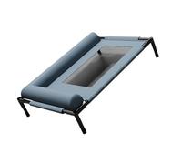 LXJLXD Cama elevada para perros resistente a las mordidas, cuna de refrigeración para exteriores, red transpirable, marco de acero, hamaca para mascotas con almohada para cama mediana elevada con red
