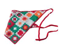 LXJLXD Delicado turbante de flores de ganchillo para tomar fotos, bufanda de pelo de punto para mujeres que viajan (bloque de color a cuadros)