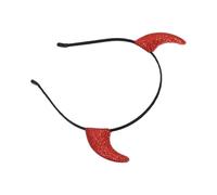LXJLXD Diadema de cuerno de diablo para adultos con polvo brillante, disfraz de cosplay, aro para Halloween, fiesta, festival, diadema (rojo)