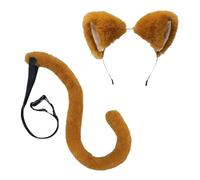 LXJLXD Diademas para el pelo con orejas de gato y cola para tomar fotos, multicolor, dibujos animados, carnavales (traje de camello)