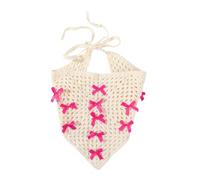 LXJLXD Elegantes diademas triangulares para el pelo, accesorios para cabina de fotos, diadema triangular, diadema para fiestas para festivales de música (lazo pequeño rojo rosa T)