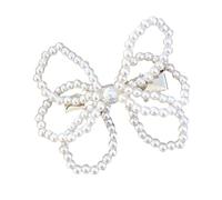 LXJLXD Horquilla para el pelo con cuentas de mariposa y lazos, elegante horquilla ajustable para mujeres y niñas (estilo de lazo de tres capas)