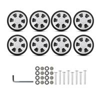 LXJLXD Juego de 8 ruedas de repuesto para equipaje de 60 x 12 mm, ruedas dobles de goma para maleta, kit de reparación de fácil instalación, Silver, As shown in the picture (error 1-2cm)