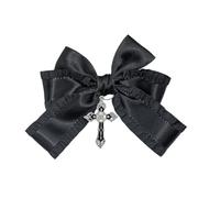 LXJLXD Lazos de cinta para el pelo con colgante para el pelo, horquilla para mujer, pasadores para cola de caballo para niña, herramienta de peinado (negro, 1 unidad)