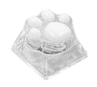 LXJLXD Tecla de resina translúcida con garra para teclados mecánicos, retroiluminación para teclas de computadora de juegos, 1 unidad (blanco y transparente)