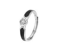 LXJYDN Anillo Guardian Rose Pareja Anilla Abierta Ajustable 925 Anillo De Plata Ring Ring Men And Women-Hombres Negros-Ajustable