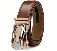 LXJYDN Cinturón Cinturón Automático De Hebillas Metálicas Doradas De Moda Para Hombres Cinturón De Ocio Empresarial-Brown-115 Cm