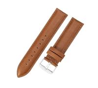 LXLAEOANG 14 16 18 20 22mm Waterproof Soft Comfortable Faux Leather Men Women Watch Strap for Classic Accessories para hombres mujeres(Light Brown-Steel,18mm)