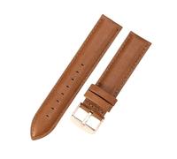LXLAEOANG 14 16 18 20 22mm Waterproof Soft Comfortable Faux Leather Men Women Watch Strap for Classic Accessories para hombres mujeres(Light Brown-Ros,18mm)