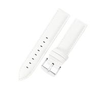 LXLAEOANG 14 16 18 20 22mm Waterproof Soft Comfortable Faux Leather Men Women Watch Strap for Classic Accessories para hombres mujeres(White-Steel,22mm)