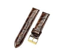 LXLAEOANG 14 16 18 20 22mm Waterproof Soft Comfortable Faux Leather Men Women Watch Strap for Classic Accessories para hombres mujeres(Brown(ZJ)-Golden,14mm)