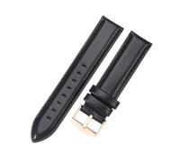 LXLAEOANG 14 16 18 20 22mm Waterproof Soft Comfortable Faux Leather Men Women Watch Strap for Classic Accessories para hombres mujeres(Black-Rose,18mm)