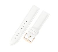 LXLAEOANG 14 16 18 20 22mm Waterproof Soft Comfortable Faux Leather Men Women Watch Strap for Classic Accessories para hombres mujeres(White-Rose,20mm)