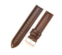 LXLAEOANG 14 16 18 20 22mm Waterproof Soft Comfortable Faux Leather Men Women Watch Strap for Classic Accessories para hombres mujeres(Coffee-Rose,22mm)