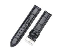 LXLAEOANG 14 16 18 20 22mm Waterproof Soft Comfortable Faux Leather Men Women Watch Strap for Classic Accessories para hombres mujeres(Black(ZJ)-Steel,20mm)