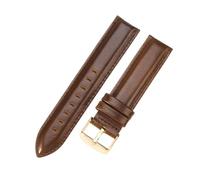 LXLAEOANG 14 16 18 20 22mm Waterproof Soft Comfortable Faux Leather Men Women Watch Strap for Classic Accessories para hombres mujeres(Coffee-Golden,22mm)