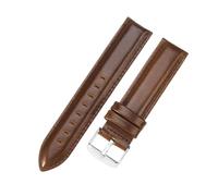 LXLAEOANG 14 16 18 20 22mm Waterproof Soft Comfortable Faux Leather Men Women Watch Strap for Classic Accessories para hombres mujeres(Coffee-Steel,14mm)