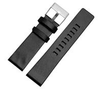 LXLAEOANG 22/24/26/28/30/32mm Leather Watch Strap Bracelet Watch Band Man's Quick Release Replacement Bands para hombres mujeres(A black-silver,24mm)