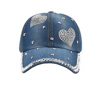 LXLAEOANG Cappellino Da Baseball Da Donna Gorra de béisbol con Remaches for Mujer, Sombrero corazón Amor, Gorras Snapback Vintage Verano for, Gorra Suave Informal for Exteriores