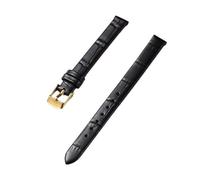 LXLAEOANG PU Leather Watch strap 8mm 10mm 12mm 14mm 16mm 18mm 20mm Watch Band for Men Women with Tools para hombres mujeres(Black-Gold,12mm)