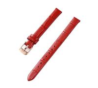 LXLAEOANG PU Leather Watch strap 8mm 10mm 12mm 14mm 16mm 18mm 20mm Watch Band for Men Women with Tools para hombres mujeres(Red-rose gold,22mm)