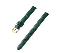 LXLAEOANG PU Leather Watch strap 8mm 10mm 12mm 14mm 16mm 18mm 20mm Watch Band for Men Women with Tools para hombres mujeres(Green-rose Gold,12mm)
