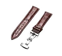 LXLAEOANG PU Leather Watchbands Business Replace Watch Band 18mm 20mm 22mm 24mm with Buckle Wristwatch Strap para hombres mujeres(Brown-s,22mm)