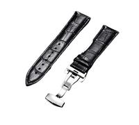 LXLAEOANG PU Leather Watchbands Business Replace Watch Band 18mm 20mm 22mm 24mm with Buckle Wristwatch Strap para hombres mujeres(Black-s,24mm)