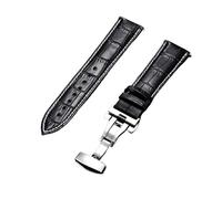 LXLAEOANG PU Leather Watchbands Business Replace Watch Band 18mm 20mm 22mm 24mm with Buckle Wristwatch Strap para hombres mujeres(Black-w-s,24mm)